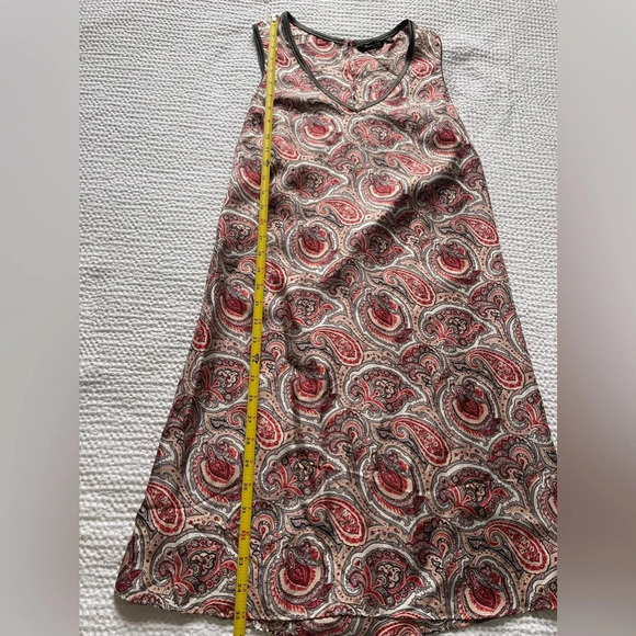 Massimo Dutti 100% Silk Pink Paisley Feminine Sleeveless Dress Floral Luxury - Picture 7 of 9